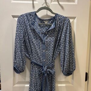 Max Studio Blue Button-Up Dress